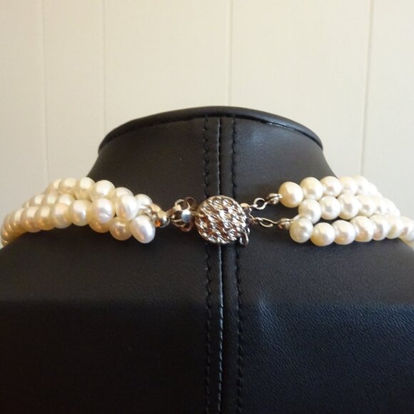 Fresh Water Pearl Triple-Strand Necklace - Picture 4 of 4